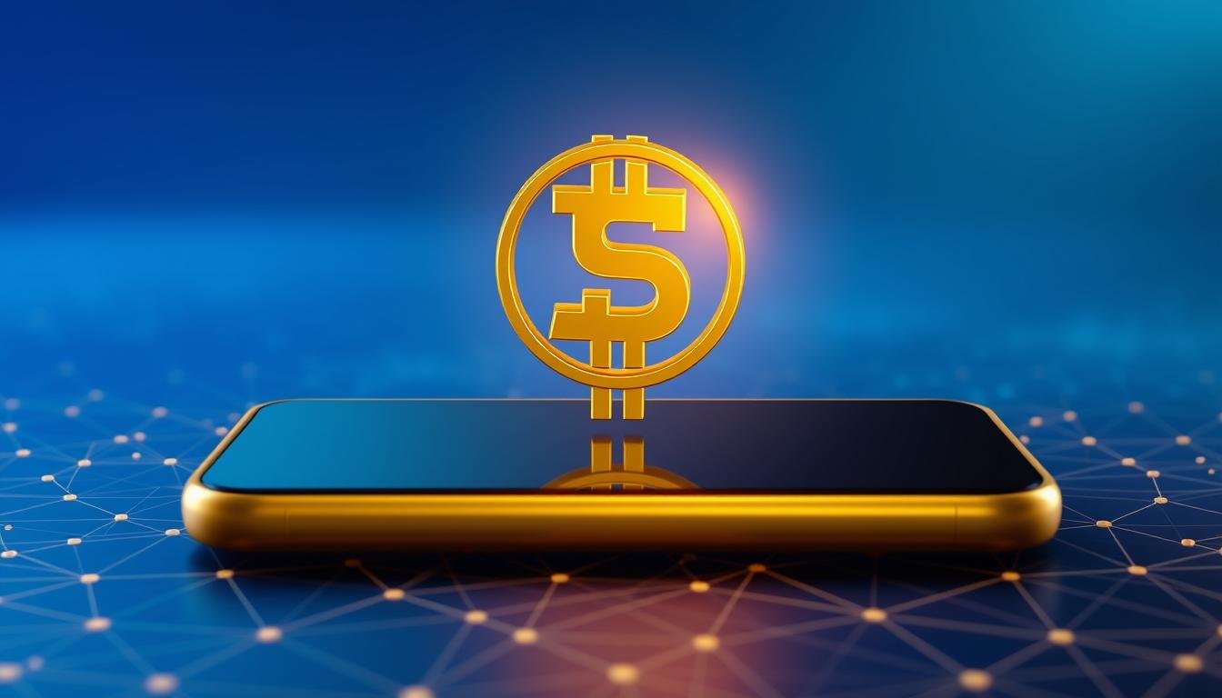 A gleaming gold USDT logo, emblazoned on a sleek, modern interface resembling a mobile app. The background is a cool, calming gradient of blues and purples, evoking a sense of digital security and trust. The foreground features intricate geometric patterns, representing the complex encryption protocols of TRC-20 and ERC-20 technologies that power the UTown casino's robust financial safeguards. The overall composition is clean, minimalist, and visually striking, conveying the platform's commitment to player safety and transparency.